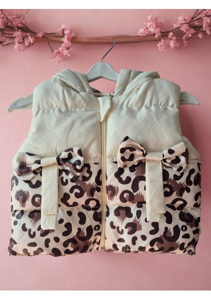 Kız Bebek 3’lü Takım – Kapüşonlu Leopar Desenli Yelek, Sweatshirt ve Pantolon fiyatları