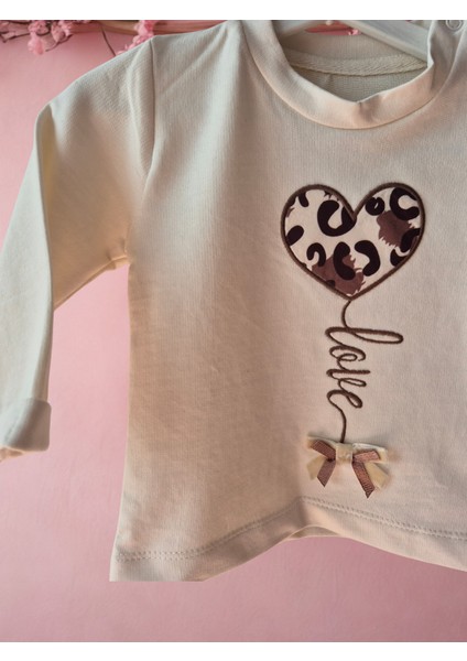 Kız Bebek 3’lü Takım – Kapüşonlu Leopar Desenli Yelek, Sweatshirt ve Pantolon modelleri
