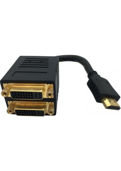 Hdmı Erkek To 2xdvı 24+5 Dişi Pasif Splitter Çevirici Kablo 20CM