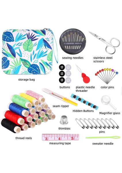 Dikiş Seti - Fermuarlı Seyahat- Yolculuk Için Taşınabilir Çeyiz Dikiş Kutusu modelleri