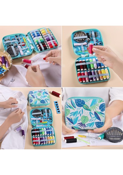 Dikiş Seti - Fermuarlı Seyahat- Yolculuk Için Taşınabilir Çeyiz Dikiş Kutusu indirimleri