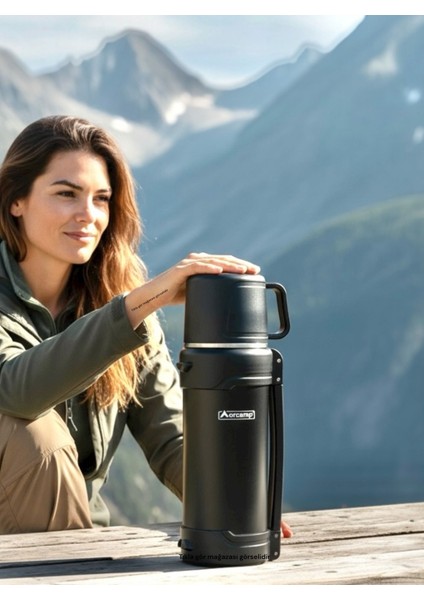 2lt Çift Katmanlı Bardaklı 304 Çelik Termos Avcı Dağcı Kamp Piknik Karavan Seyahat Termosu Filitreli