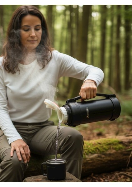 2lt Çift Katmanlı Bardaklı 304 Çelik Termos Avcı Dağcı Kamp Piknik Karavan Seyahat Termosu Filitreli modelleri