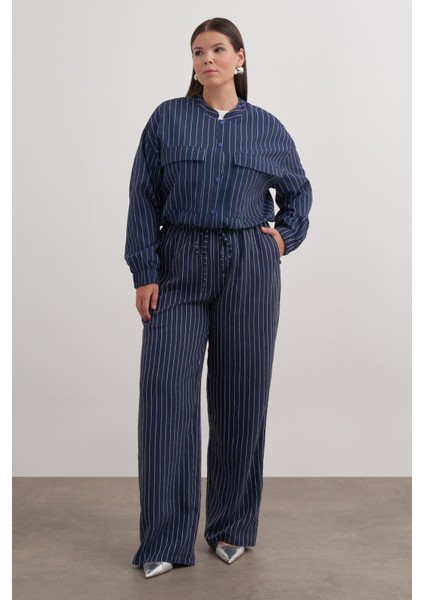 Astarlı Crop Çizgili Bomber Ceket fiyatları