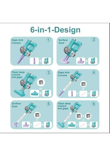 Pilli 6 Farklı Fonksiyonlu Dikey Oyuncak Süpürge fırsatları