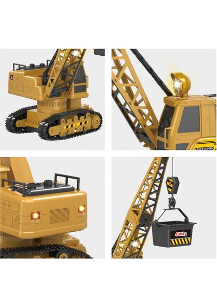 Şarjlı Işıklı Sesli Kumandalı Duman Atan 1:20 Ölçek Oyuncak Vinç modelleri