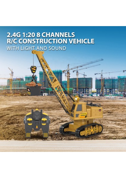 Şarjlı Işıklı Sesli Kumandalı Duman Atan 1:20 Ölçek Oyuncak Vinç fırsatları