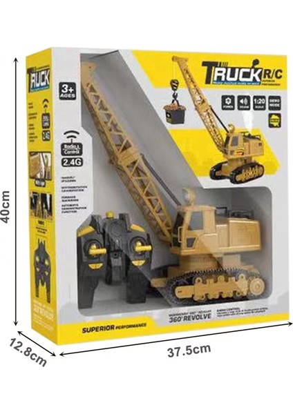 Şarjlı Işıklı Sesli Kumandalı Duman Atan 1:20 Ölçek Oyuncak Vinç indirimleri