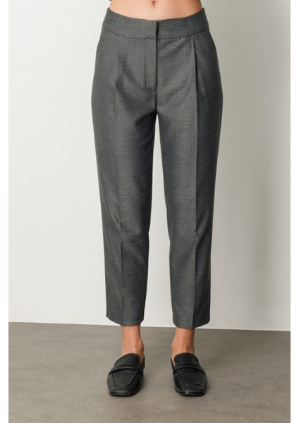 Kadın Yüksek Bel Dar Paça Pantolon 5055 Antrasit modelleri