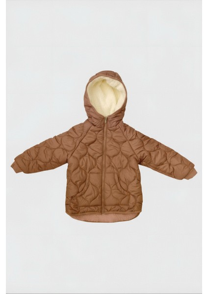 Çift Traflı Içi Polarlı Rüzgar Geçirmez Kapüşonlu Şişme Kız Çocuk Mont 6-10 Yaş 50323