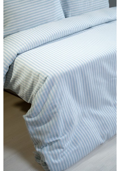 Natural Ranforce Mavi Çizgili Çift Kişilik Nevresim Takımı %100 Organik Pamuk fiyatları
