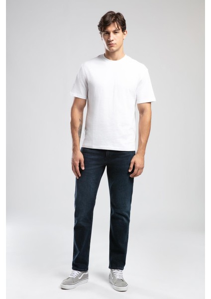 Harry Normal Bel Düz Kesim Düz Paça Mavi Erkek Jean Pantolon