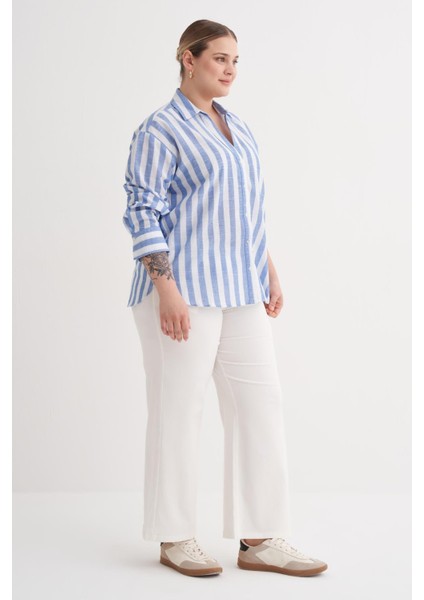 V Yaka Çizgili Gömlek modelleri