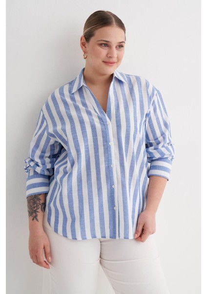 V Yaka Çizgili Gömlek indirimleri