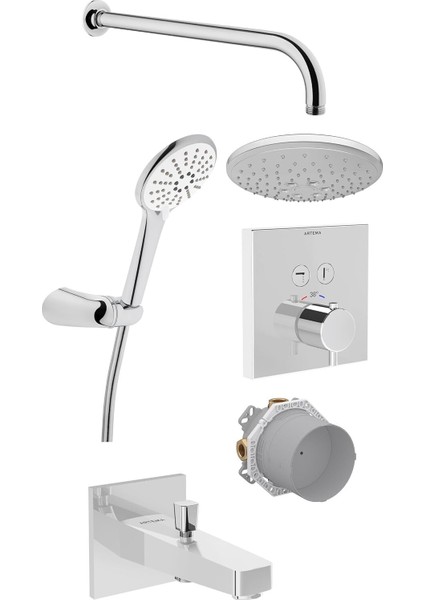 Aquacontrol Square Ankastre Termostatik Duş Seti A49294