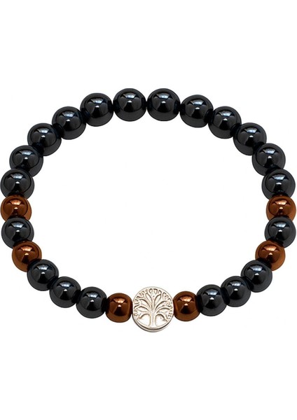 Lastikli Doğal Hematit Taşlı Erkek Bileklik EY46 modelleri