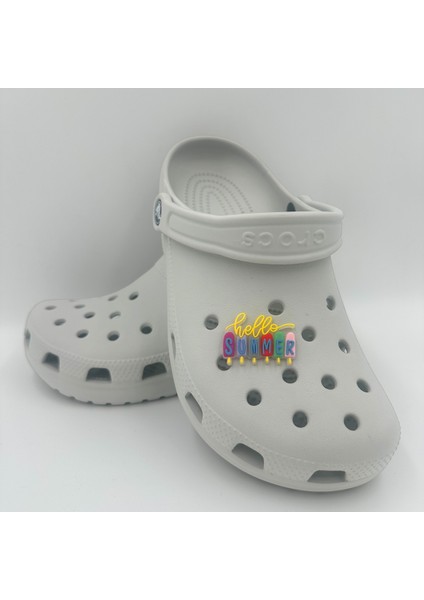 Terlik Süsü ve Aksesuarı , Çanta Süsü – Jibbitz 3D Hello Summer Logo Aksesuar modelleri