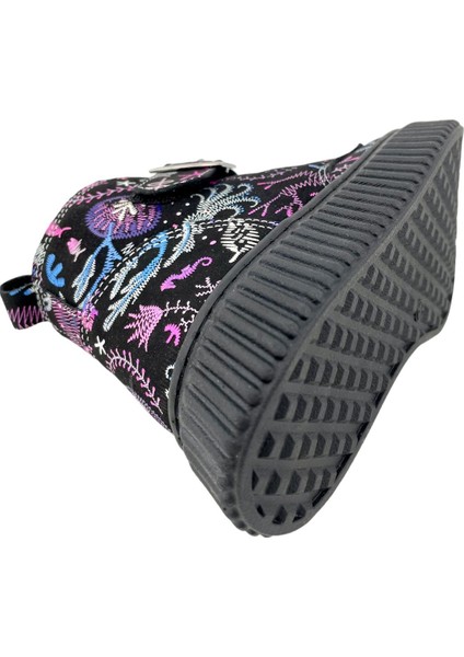 Aquarium Nakışlı Deri ve Ortopedik Bebe Bot Siyah-Fuşya fırsatları