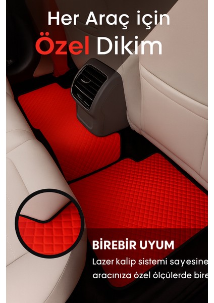 Audi A3 Sedan 2020-2025 Aracınıza Özel Eva Paspas Kırmızı Siyah | Araca Özel Oto Paspas Takımı indirimleri