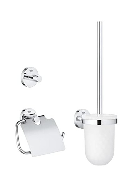 Start Üçlü Tuvalet Aksesuar Seti, Kapaklı Tuvalet Kağıtlığı, Tuvalet Fırçası, Bornoz Askısı, Duş/ Aksesuarları, Krom, 41204000 fiyatları