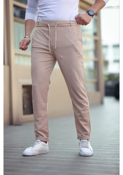 Erkek Diagonel Mikro Dokulu Cepli Beli Lastilki Pantolon - Gri fiyatları