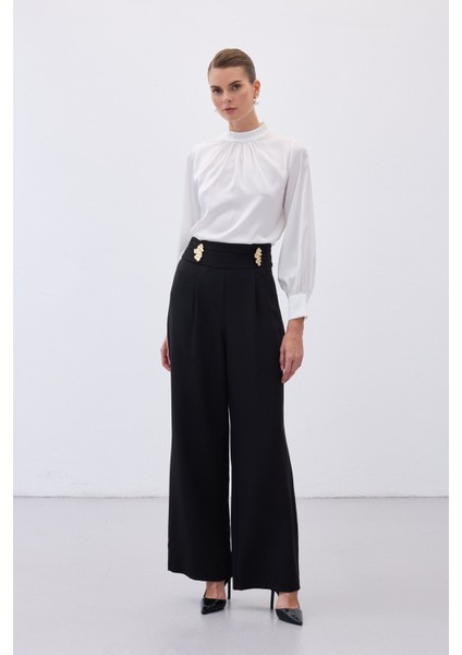Bel Aksesuarlı Pantolon - Siyah fiyatları