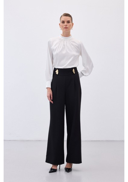 Bel Aksesuarlı Pantolon - Siyah modelleri