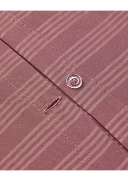 Glossy Kolay Ütülenir Perkal Tek Kişilik Nevresim Takımı 160X220 cm Sisli Mürdüm