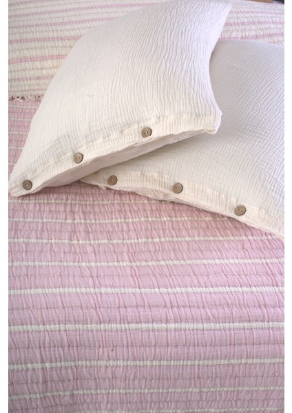 Lüks Multi Muslin %100 Pamuk Çift Kişillik Yatak Örtüsü 230X250 cm Battal Boy 2 Yastıklı fiyatları