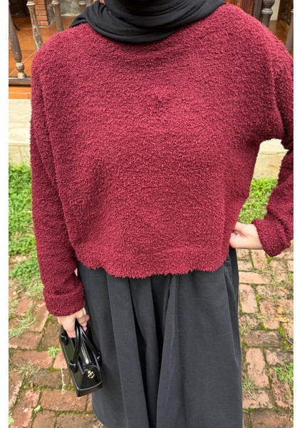 Çizgili Balıkçı Kazak Bordo modelleri