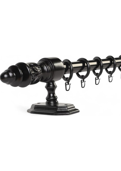 Modern Demonte Başlıklı Raysız Ahşap Rustik Perde Askısı