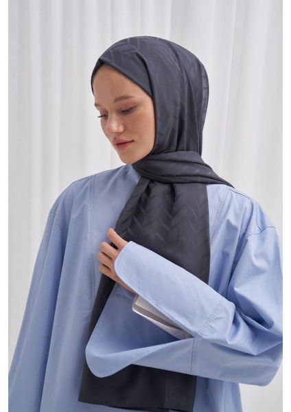 Baklava Desen Pamuk Ipek Şal Antrasit modelleri