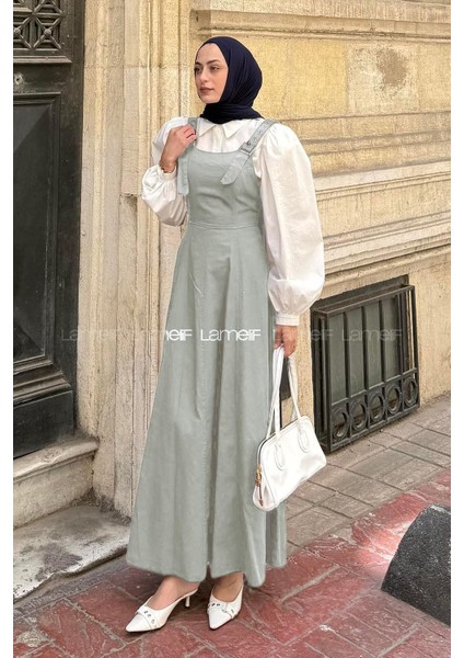 Askılı Gabardin Tesettür Jile Çağla Yeşili fiyatları