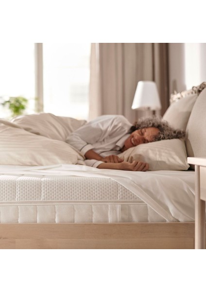 Çift kişilik yatak, beyaz, 180x200 cm, orta sert fırsatları