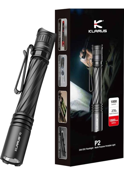 P2 1000 Lümen Kalem Tipi Edc Taktik Fener