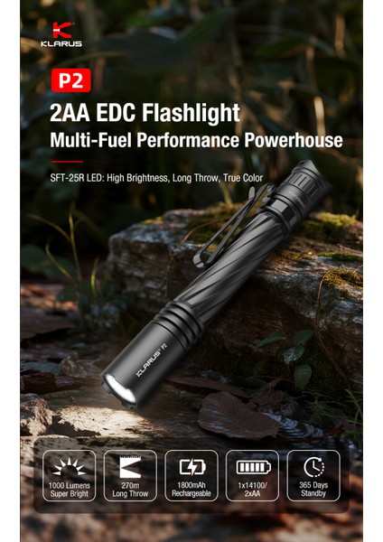 P2 1000 Lümen Kalem Tipi Edc Taktik Fener modelleri