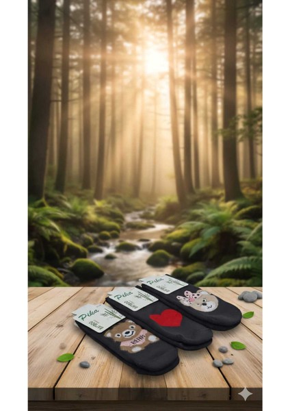 Havlu Patik Karışık Figür Desenli, Dikişsiz, Yıkamalı, 3 Çift Patik %80 Bambu fiyatları