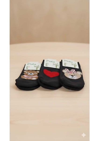 Havlu Patik Karışık Figür Desenli, Dikişsiz, Yıkamalı, 3 Çift Patik %80 Bambu modelleri