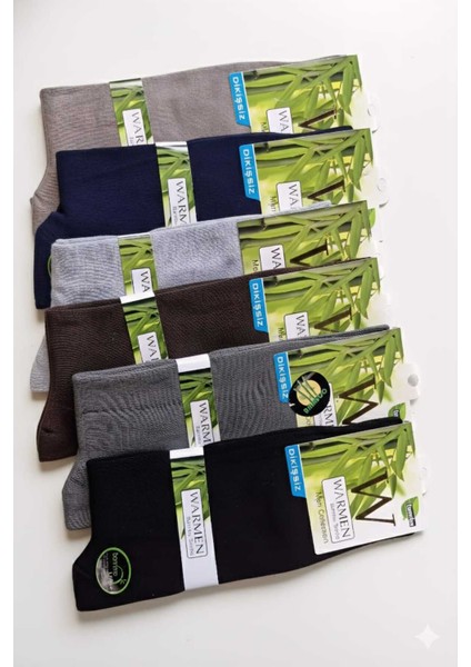 Bambu Erkek Çorap Dikişsiz 6'lı Paket