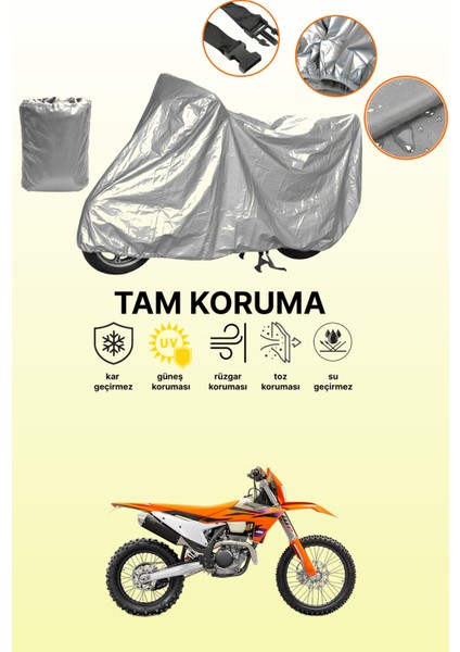 Gri Ktm 250 Exc Uyumlu Motosiklet Brandası, Koruyucu Örtü, Motor Branda