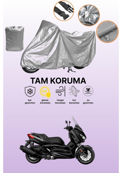 Gri Yamaha X-Max 400 Iron Max Uyumlu Motosiklet Brandası, Koruyucu Örtü, Motor Branda