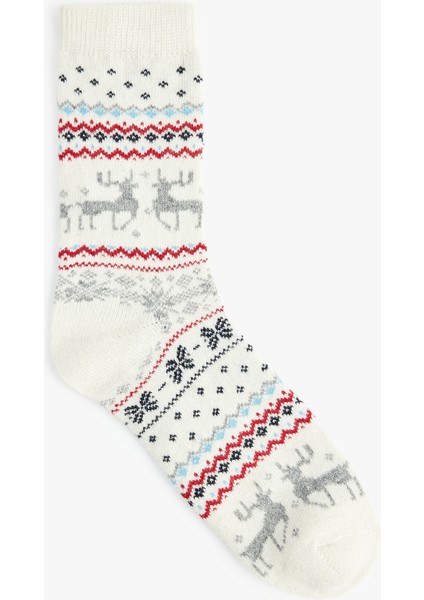 Yılbaşı Temalı Koyun Yünlü Soket Havlu Çorap fiyatları