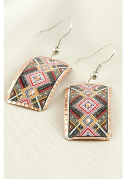 Dikdörtgen Bakır Küpe