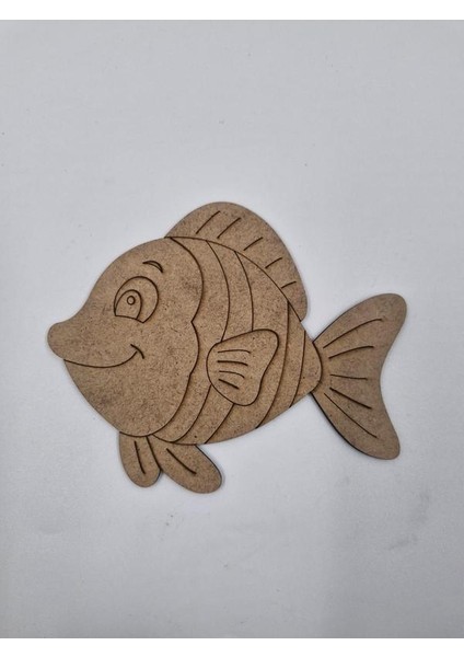 10 Adet Sevimli Balık Ahşap Boyama Okul Dıy Etkinlik Aktivite Sanat 15 cm x 12 cm