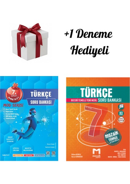 Nartest 7.sınıf Türkçe Soru Bankası ve Mozaik Türkçe Soru Bankası +1 Deneme Hediyeli