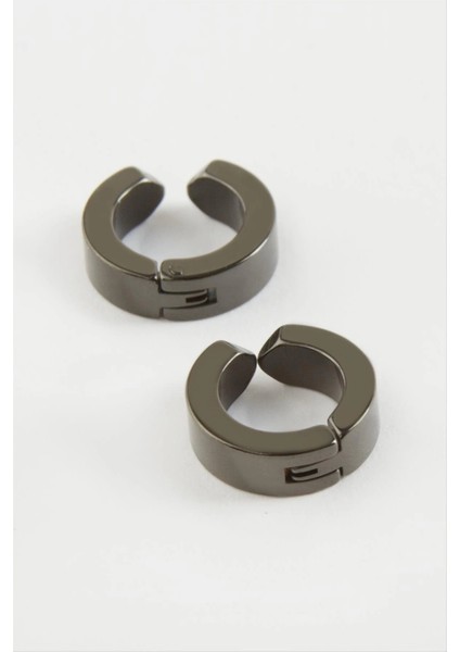 Çelik Erkek Küpe Kıstırmalı 2 Adet