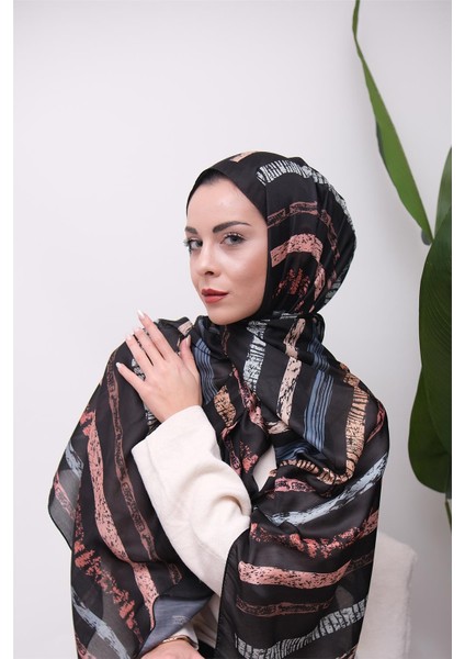 Minimal Line Pattern Desenli Soft Şal