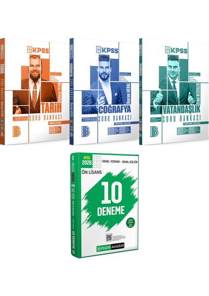 2026 Kpss Tarih Coğrafya Vatandaşlık Tamamı Çözümlü Soru Bankası - 2026 Kpss Ön Lisans Çözümlü 10 Deneme