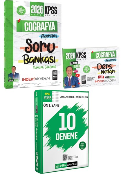 2026 Kpss Coğrafya Algoritma Soru Coğrafya Akademisi Ders Notu - 2026 Kpss Ön Lisans Çözümlü 10 Deneme