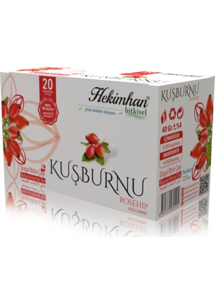 Kuşburnu 20'li Süzen Poşet Çay Sallama Bitki Çay, Demleme Bitki Çayı